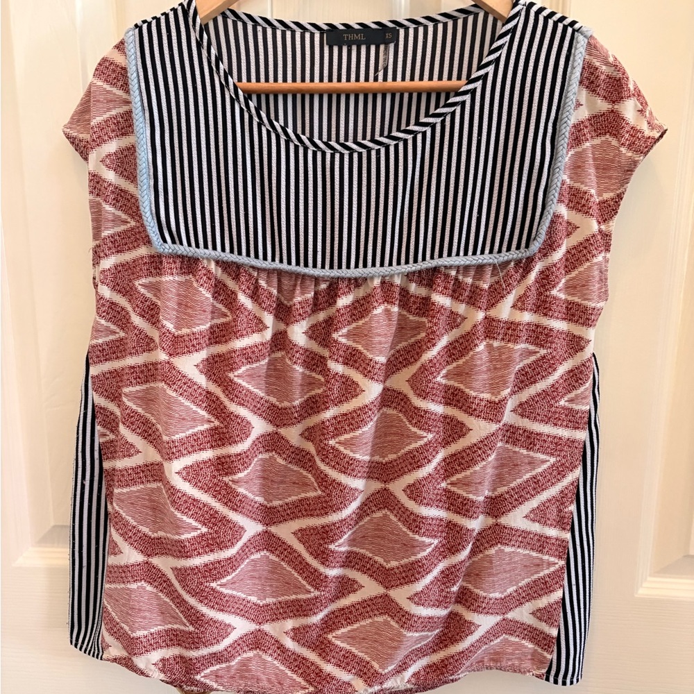 THML Black and Red Patterned Blouse